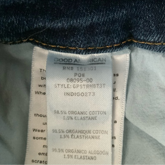 GOOD AMERICAN Cropped Jeans Indigo Blue Size 6 - Picture 12 of 16